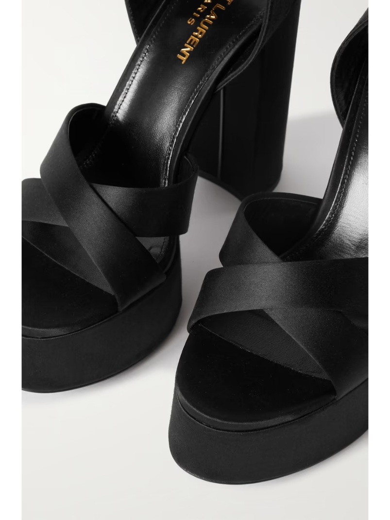 Bianca embellished satin platform sandals Bianca embellished satin platform sandals