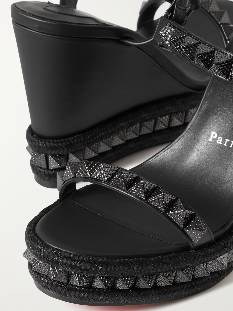 Pyraclou 110 studded leather wedge sandals Pyraclou 110 studded leather wedge sandals