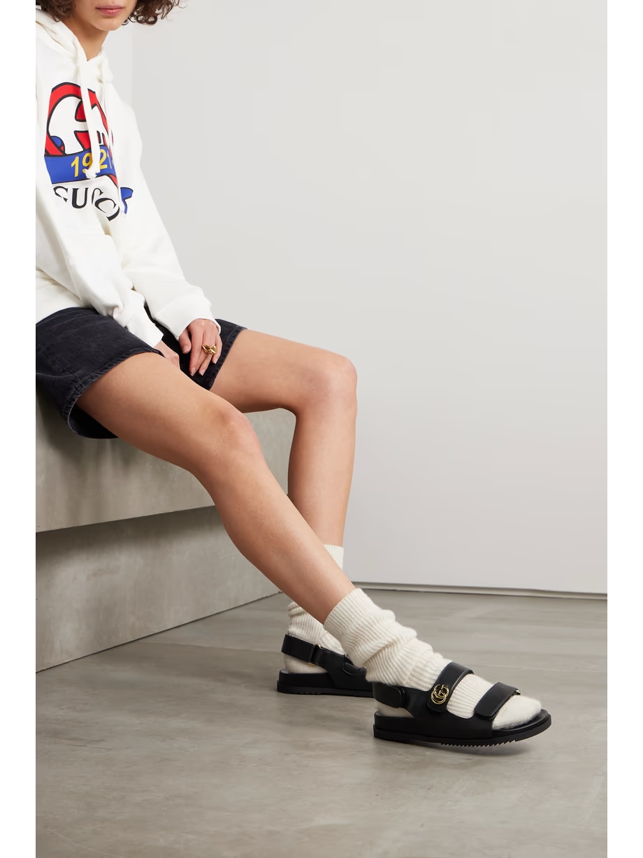 Moritz logo-embellished leather slingback sandals Moritz logo-embellished leather slingback sandals