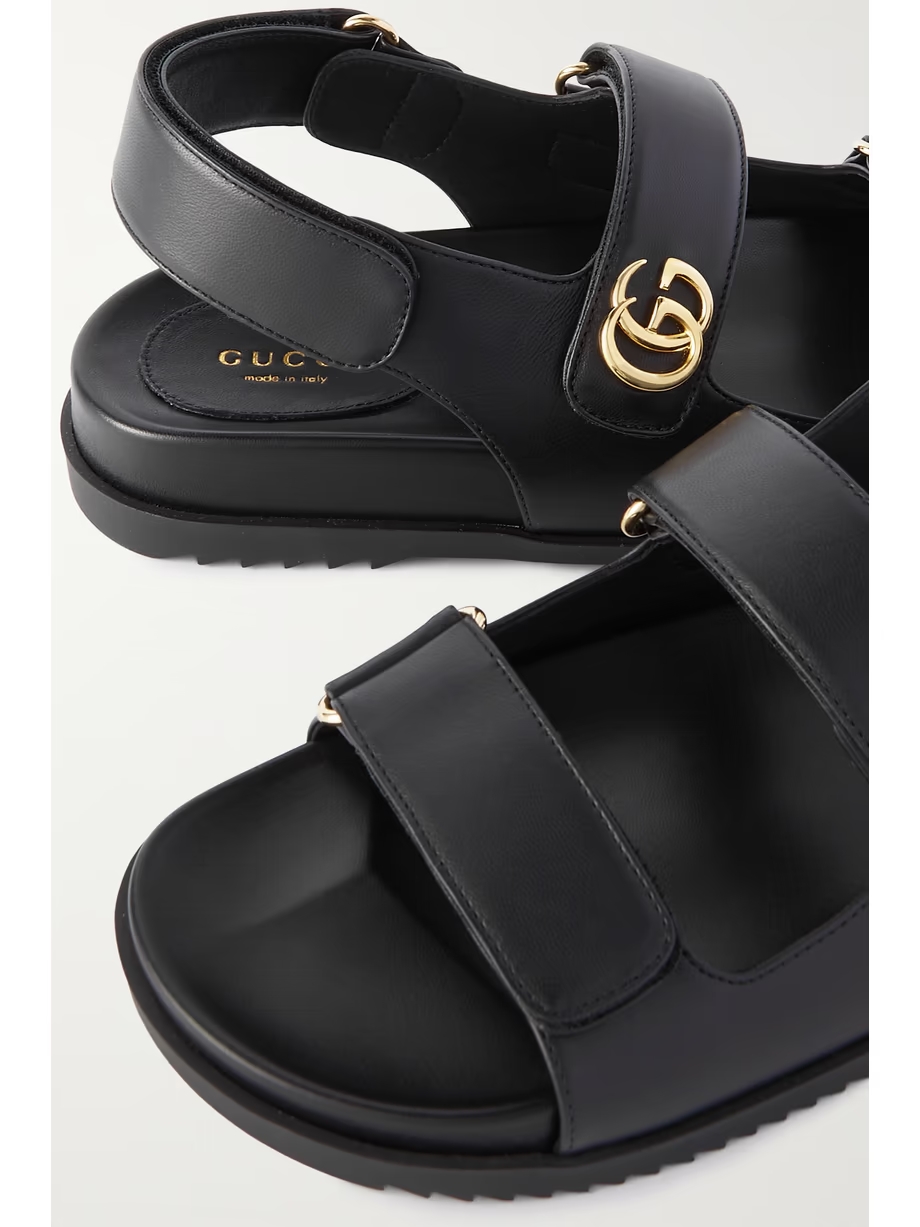 Moritz logo-embellished leather slingback sandals Moritz logo-embellished leather slingback sandals