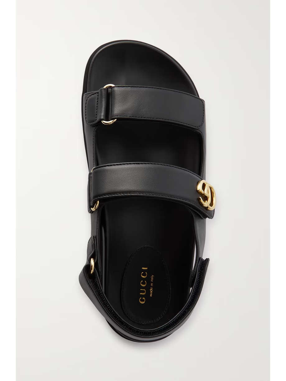 Moritz logo-embellished leather slingback sandals Moritz logo-embellished leather slingback sandals