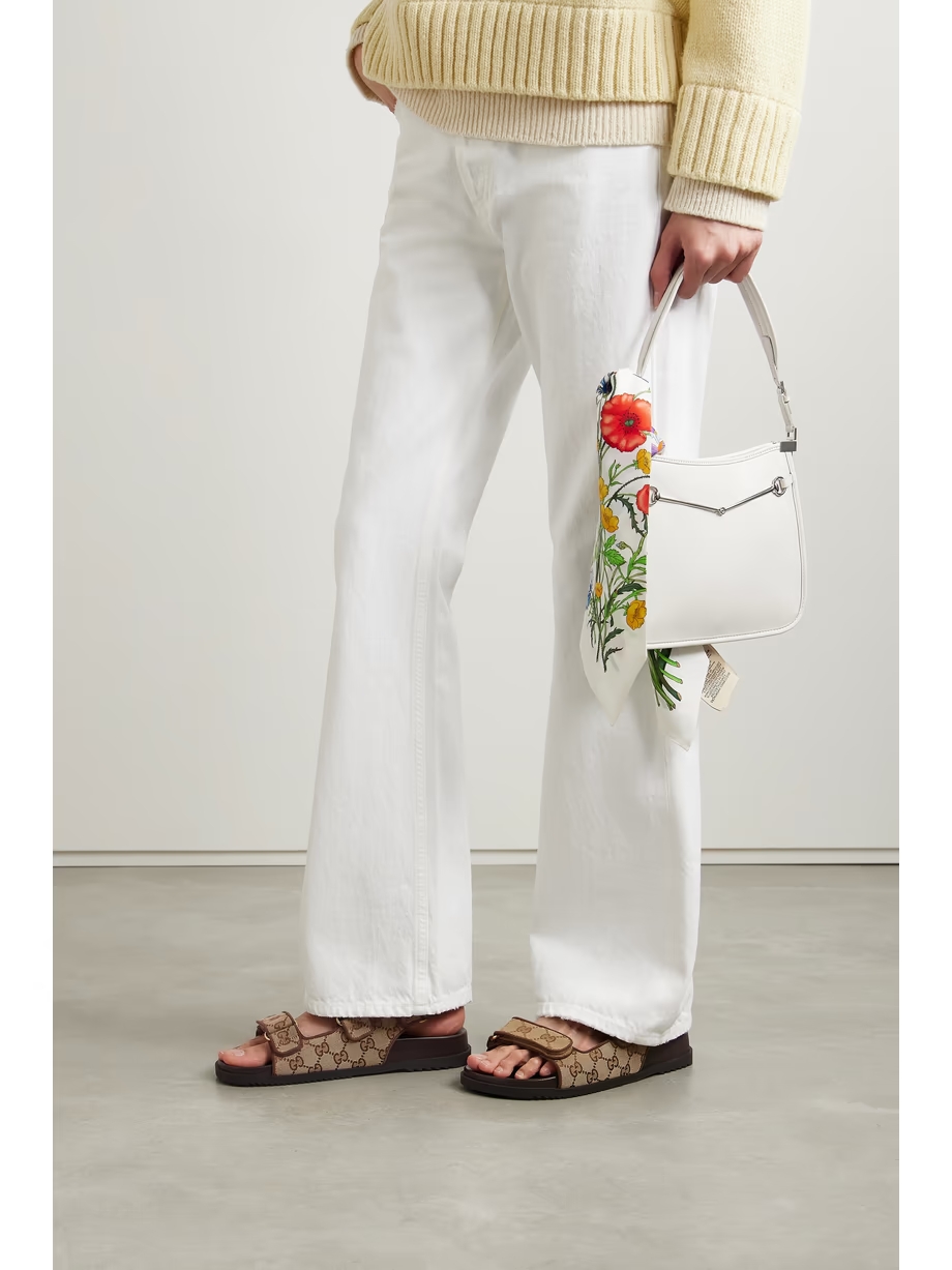 Moritz embellished canvas-jacquard slingback sandals Moritz embellished canvas-jacquard slingback sandals