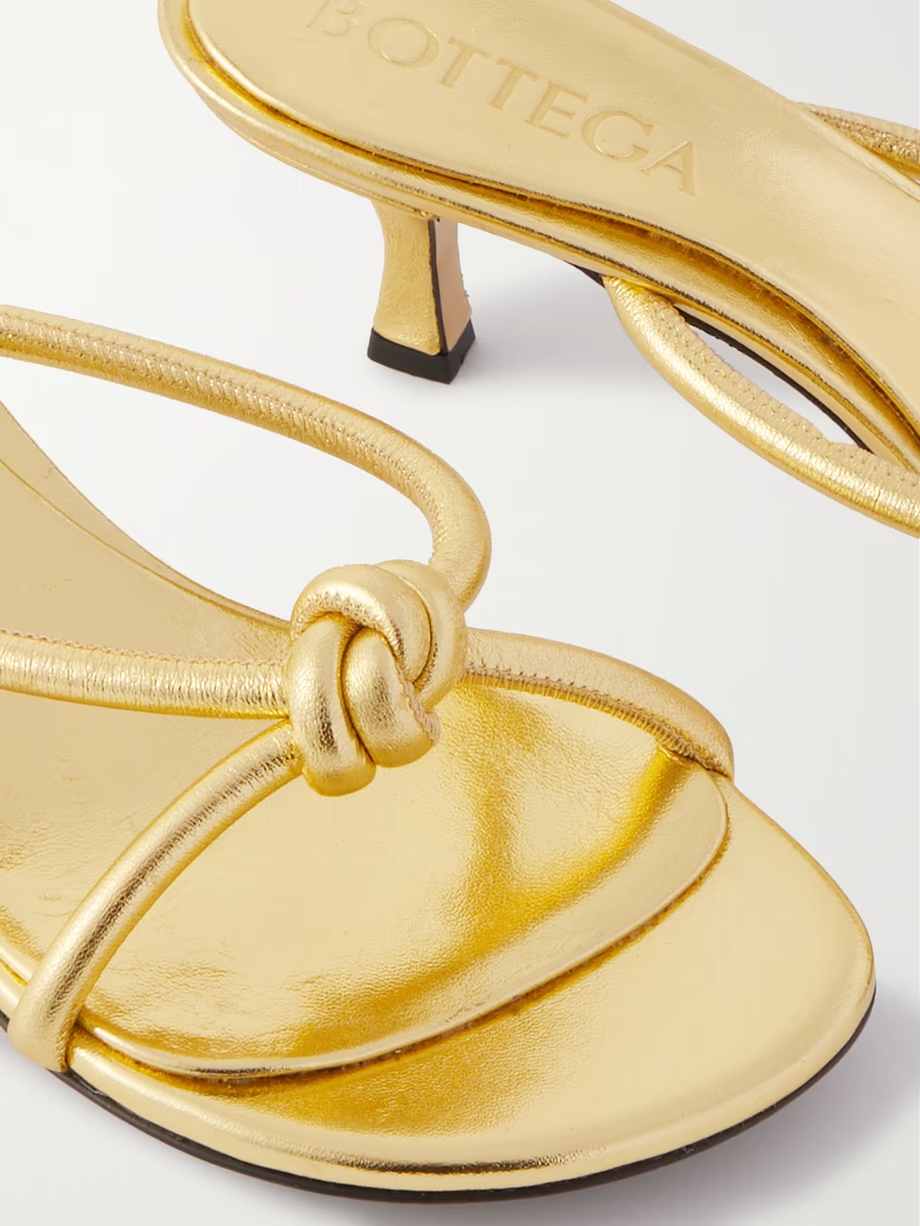 Blink knotted metallic leather sandals Blink knotted metallic leather sandals