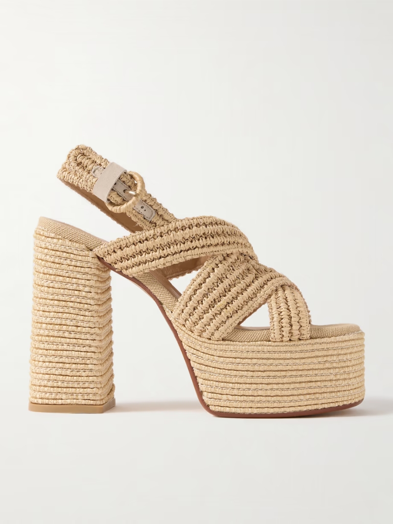 Fulvia 120 raffia platform sandals Fulvia 120 raffia platform sandals