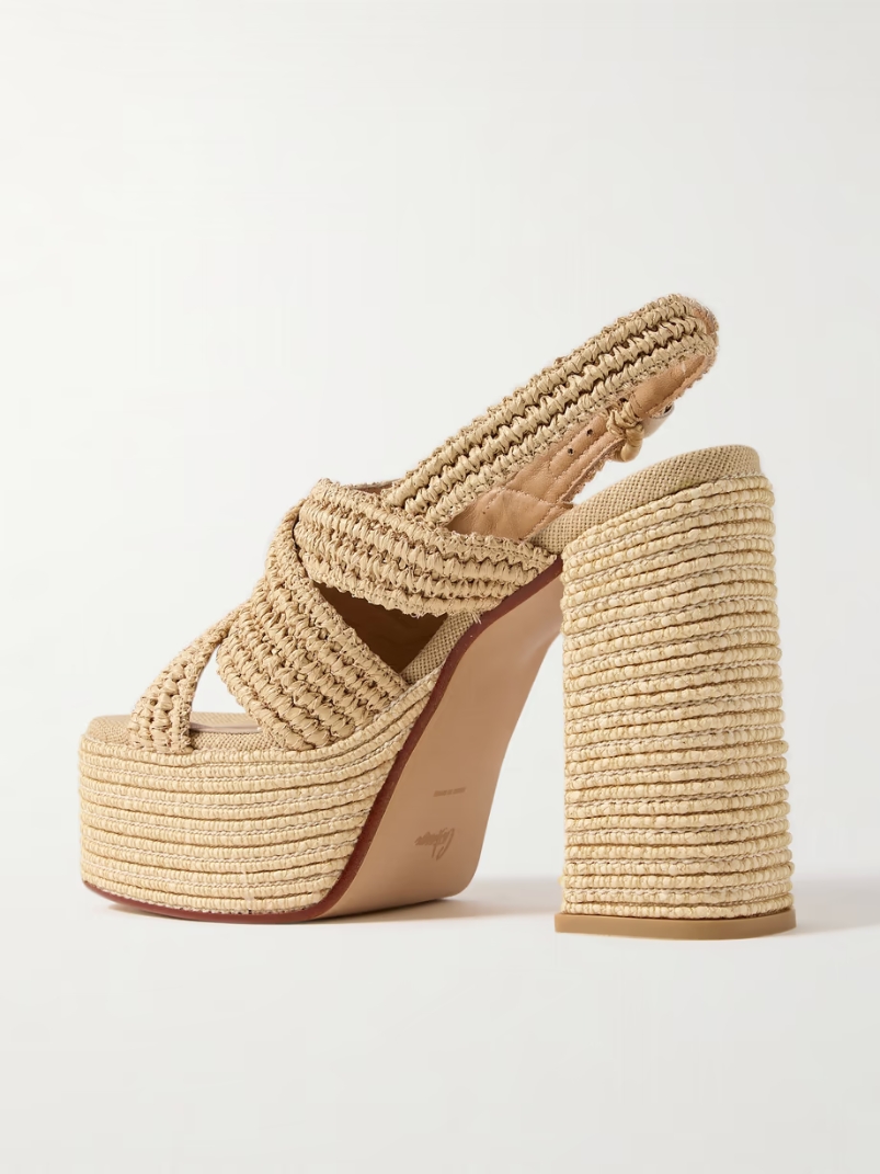 Fulvia 120 raffia platform sandals Fulvia 120 raffia platform sandals