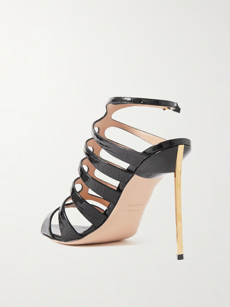 Carine croc-effect patent-leather sandals Carine croc-effect patent-leather sandals