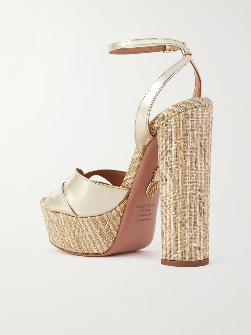 Villette 140 metallic faux leather platform sandals Villette 140 metallic faux leather platform sandals