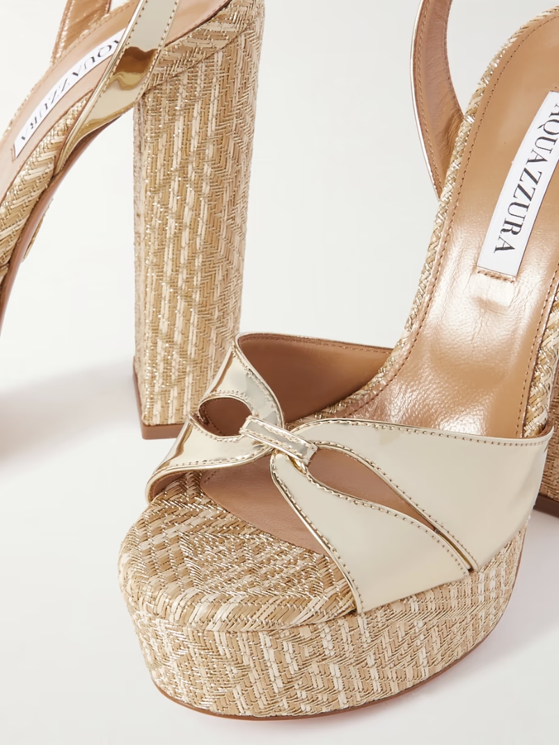 Villette 140 metallic faux leather platform sandals Villette 140 metallic faux leather platform sandals