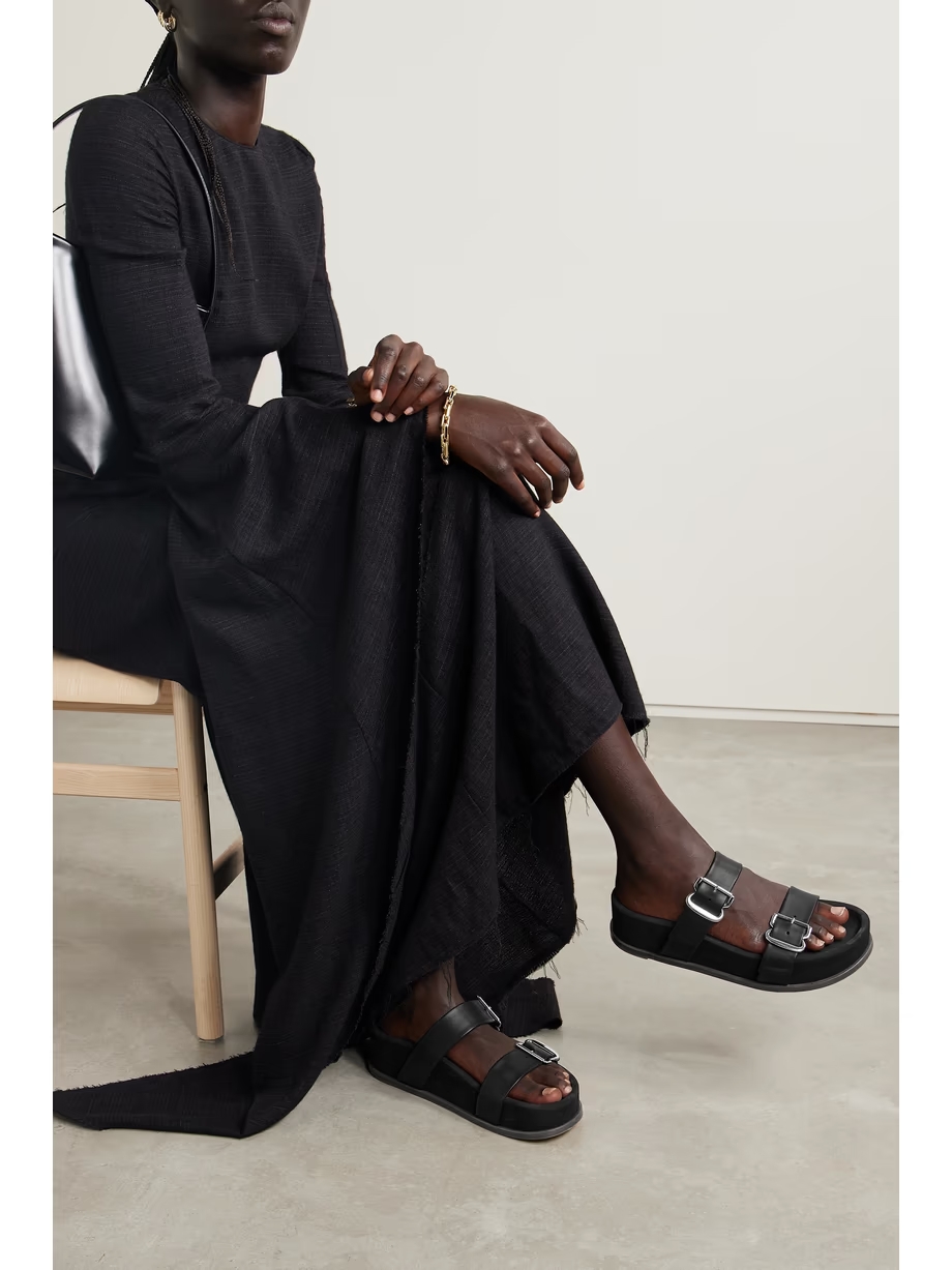 Wren leather platform slides Wren leather platform slides