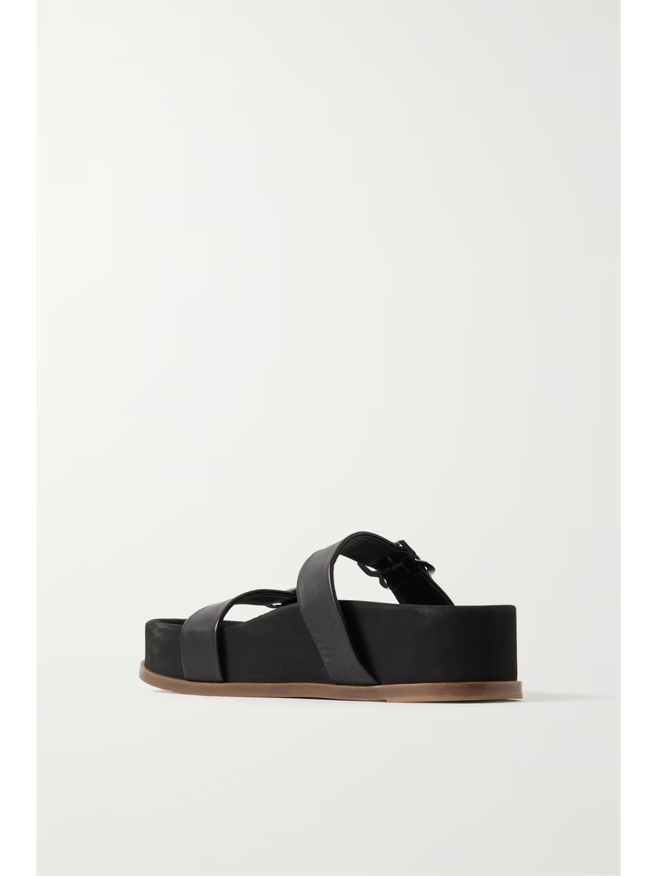 Wren leather platform slides Wren leather platform slides