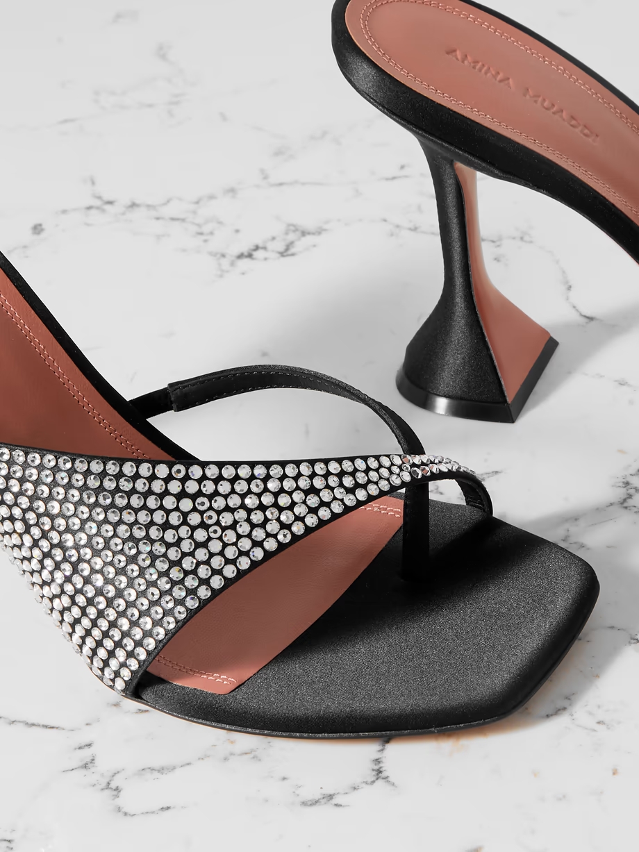Shiona crystal-embellished satin sandals Shiona crystal-embellished satin sandals