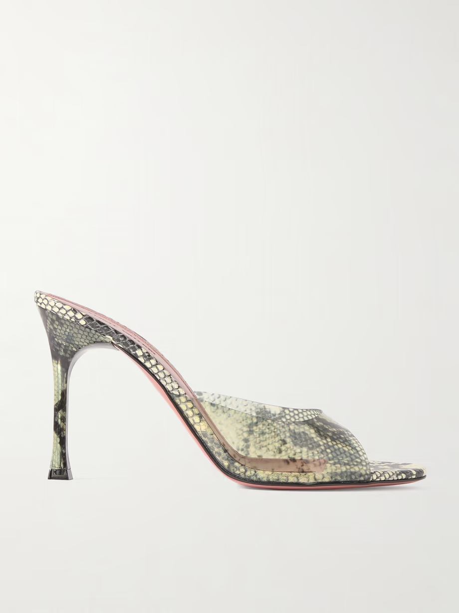 Alexa snake-print PVC mules Alexa snake-print PVC mules