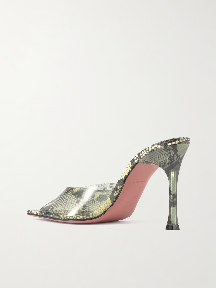 Alexa snake-print PVC mules Alexa snake-print PVC mules