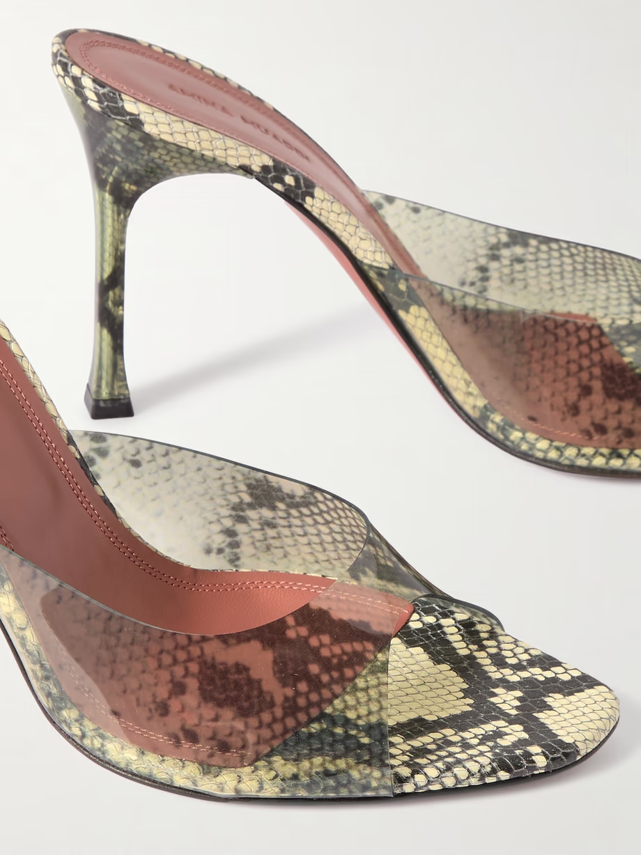 Alexa snake-print PVC mules Alexa snake-print PVC mules