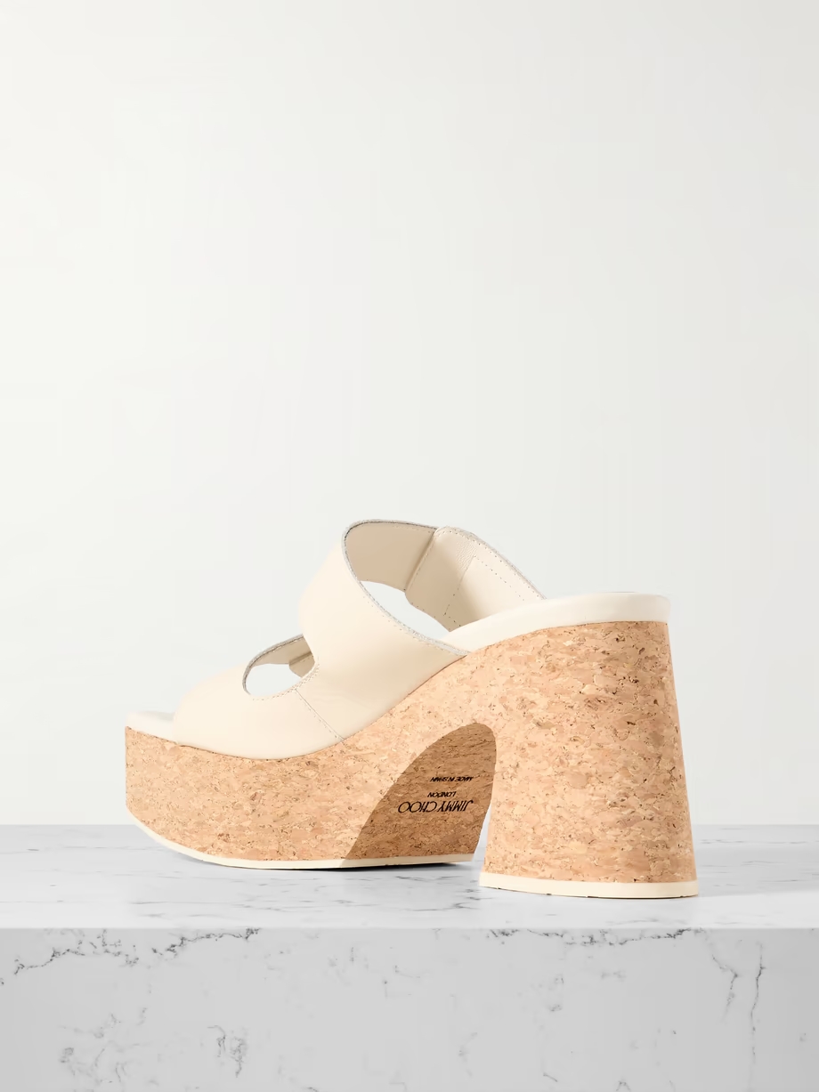 Fayence faux pearl-embellished leather platform sandals Fayence faux pearl-embellished leather platform sandals