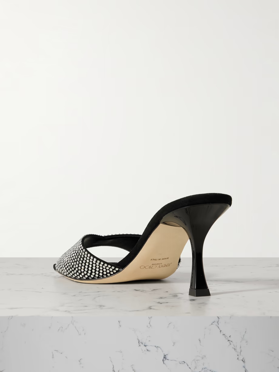 Skye 70 crystal-embellished suede mules Skye 70 crystal-embellished suede mules