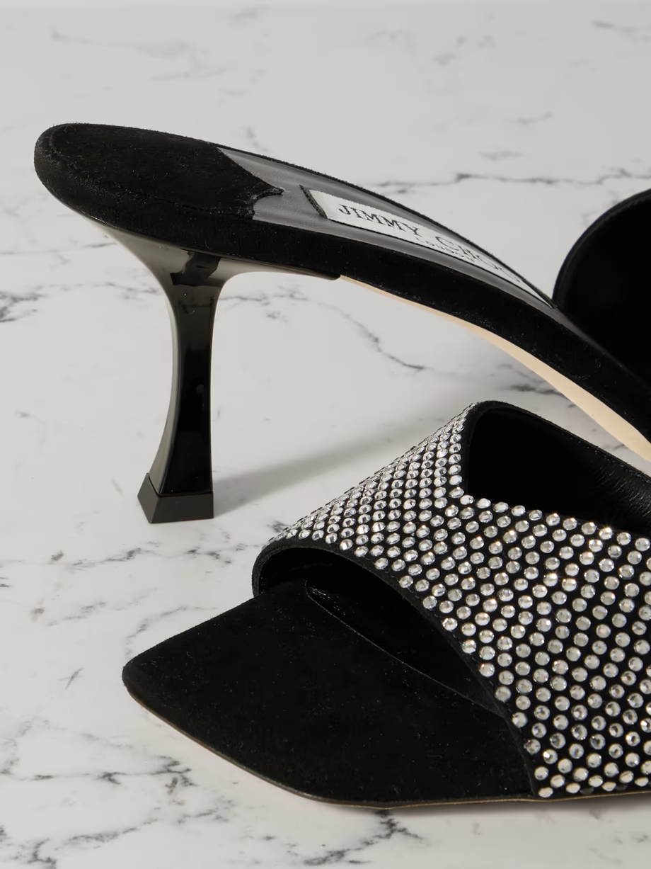 Skye 70 crystal-embellished suede mules Skye 70 crystal-embellished suede mules