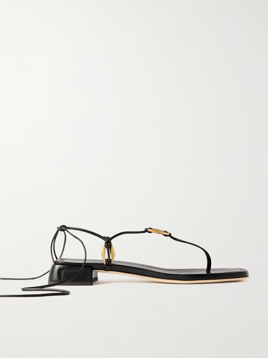 Onyxia embellished leather sandals Onyxia embellished leather sandals