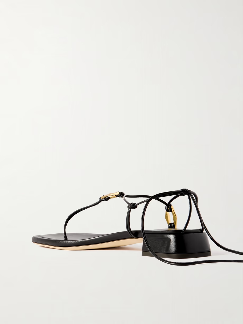 Onyxia embellished leather sandals Onyxia embellished leather sandals