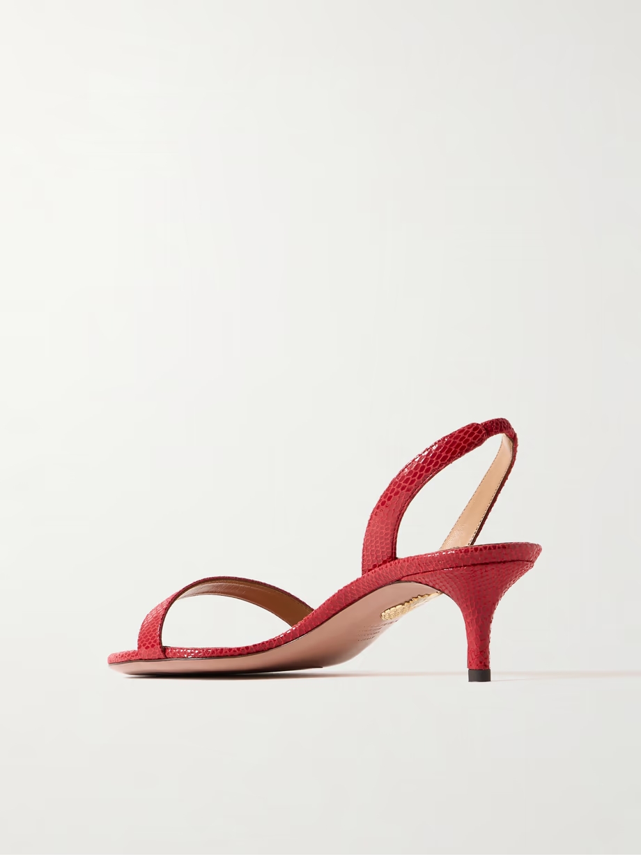 So Nude 50 lizard-effect leather slingback sandals So Nude 50 lizard-effect leather slingback sandals