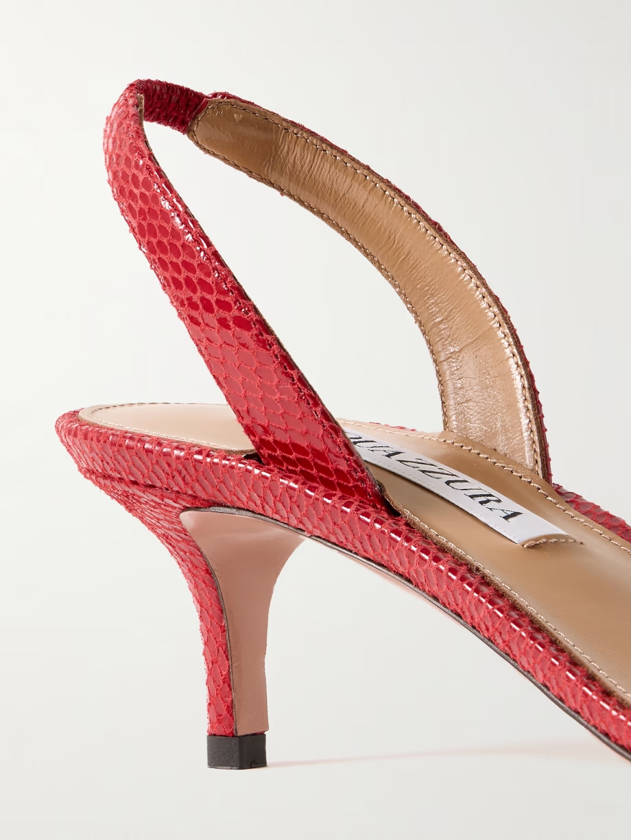 So Nude 50 lizard-effect leather slingback sandals So Nude 50 lizard-effect leather slingback sandals