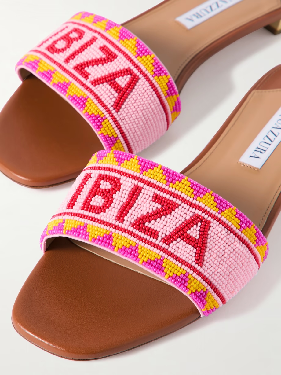 Ibiza beaded leather slides Ibiza beaded leather slides