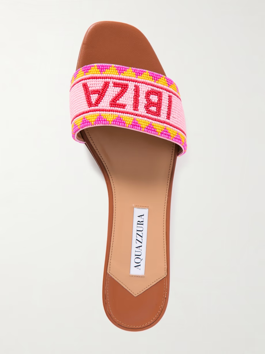 Ibiza beaded leather slides Ibiza beaded leather slides