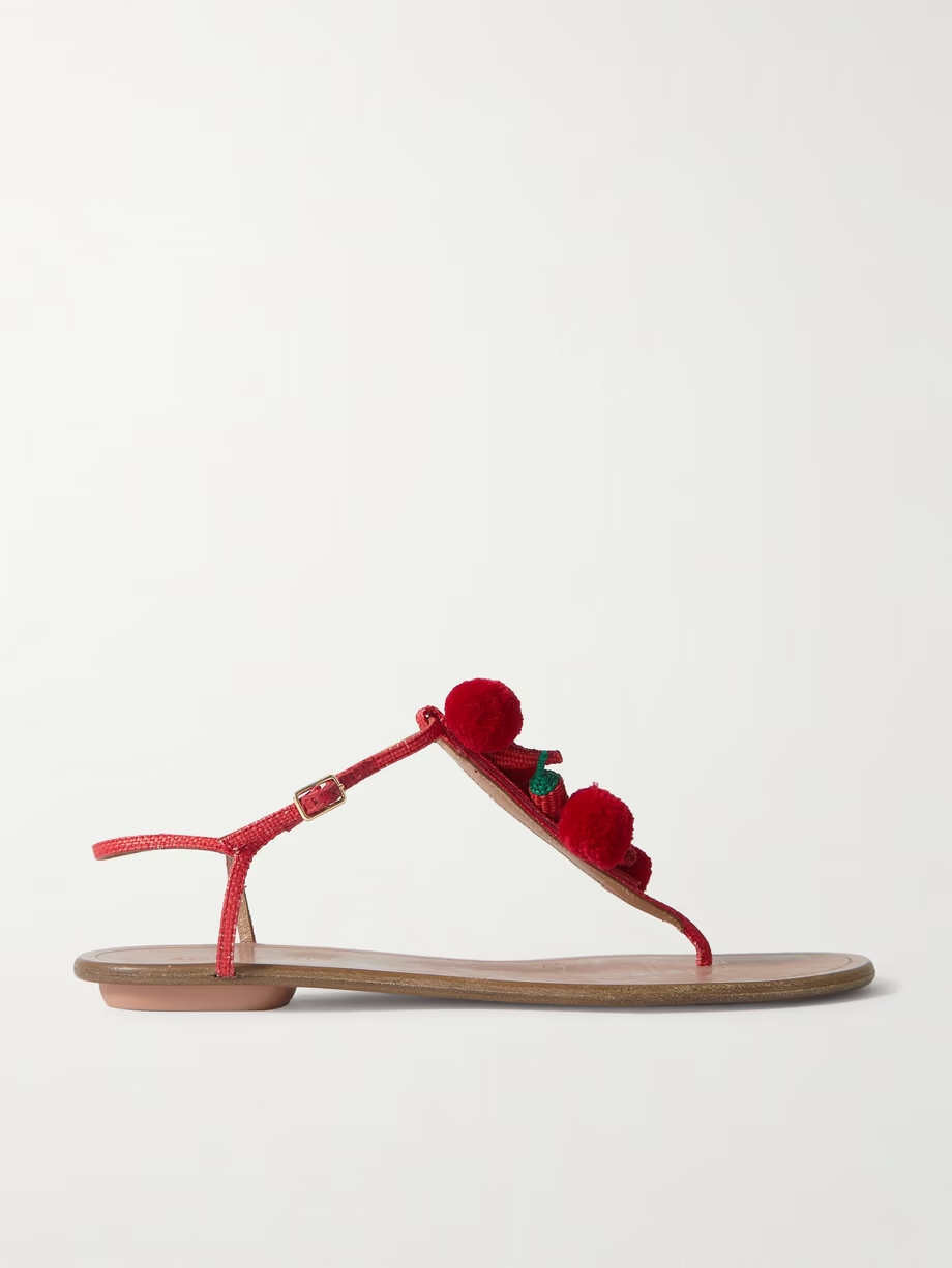 Chilli embellished raffia sandals Chilli embellished raffia sandals