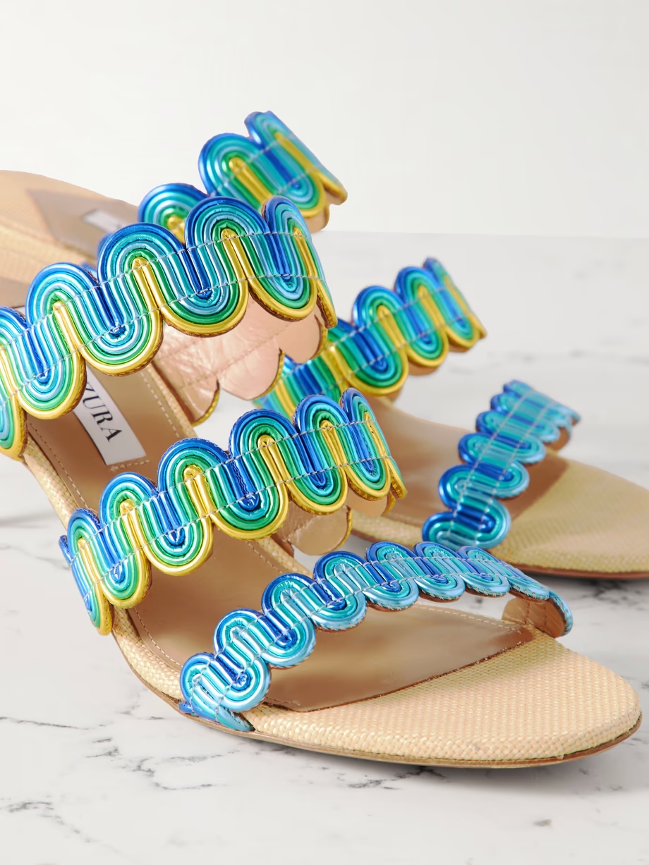 Wavy 65 metallic leather mules Wavy 65 metallic leather mules