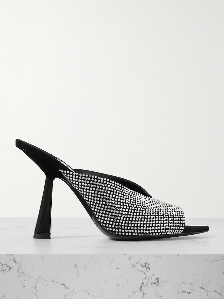 Maryanne crystal-embellished suede pumps Maryanne crystal-embellished suede pumps