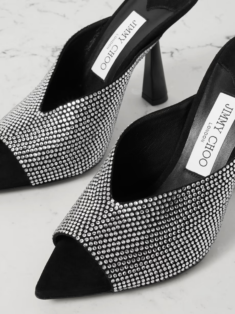 Maryanne crystal-embellished suede pumps Maryanne crystal-embellished suede pumps