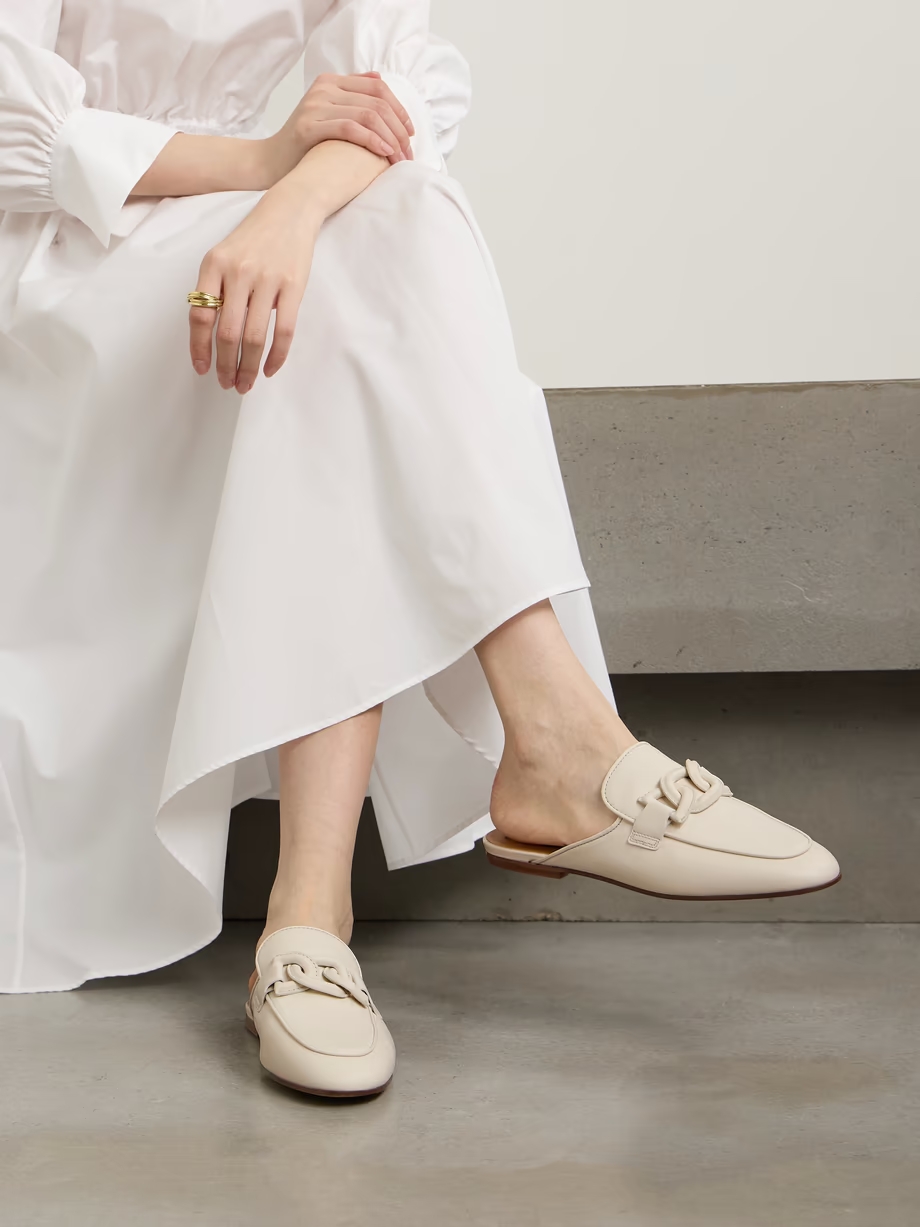 Embellished leather slippers Embellished leather slippers