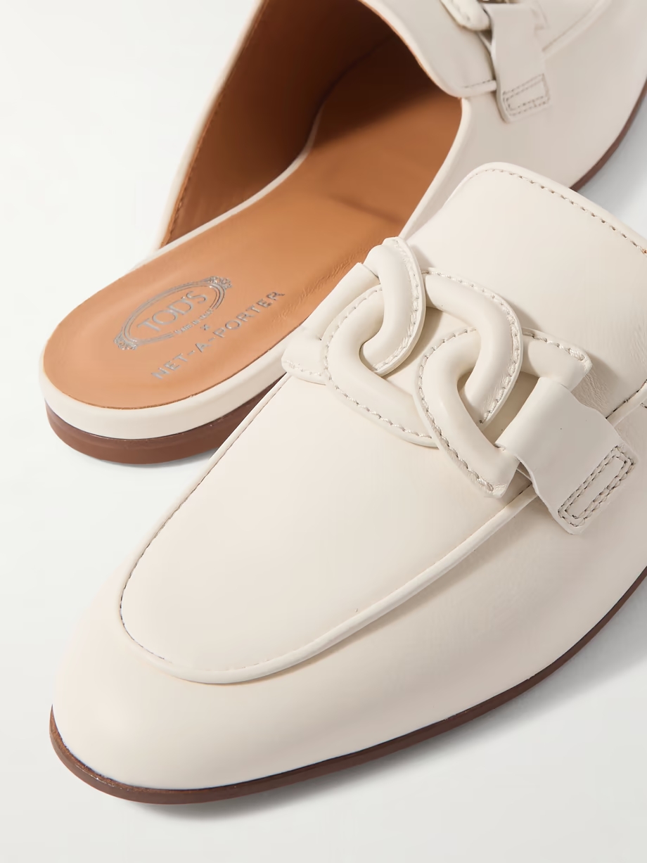 Embellished leather slippers Embellished leather slippers