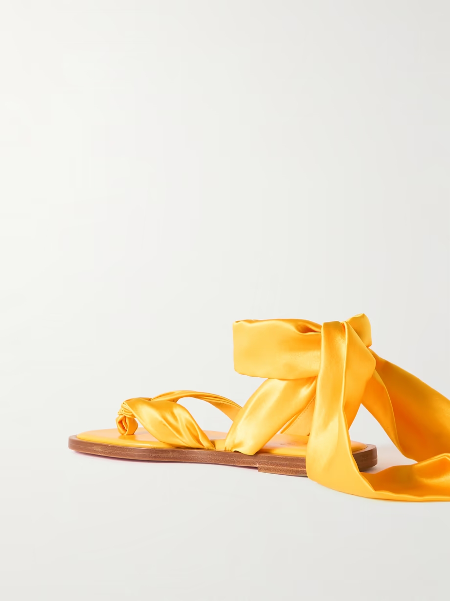 Nilo du Desert tie-detailed satin-crepe sandals