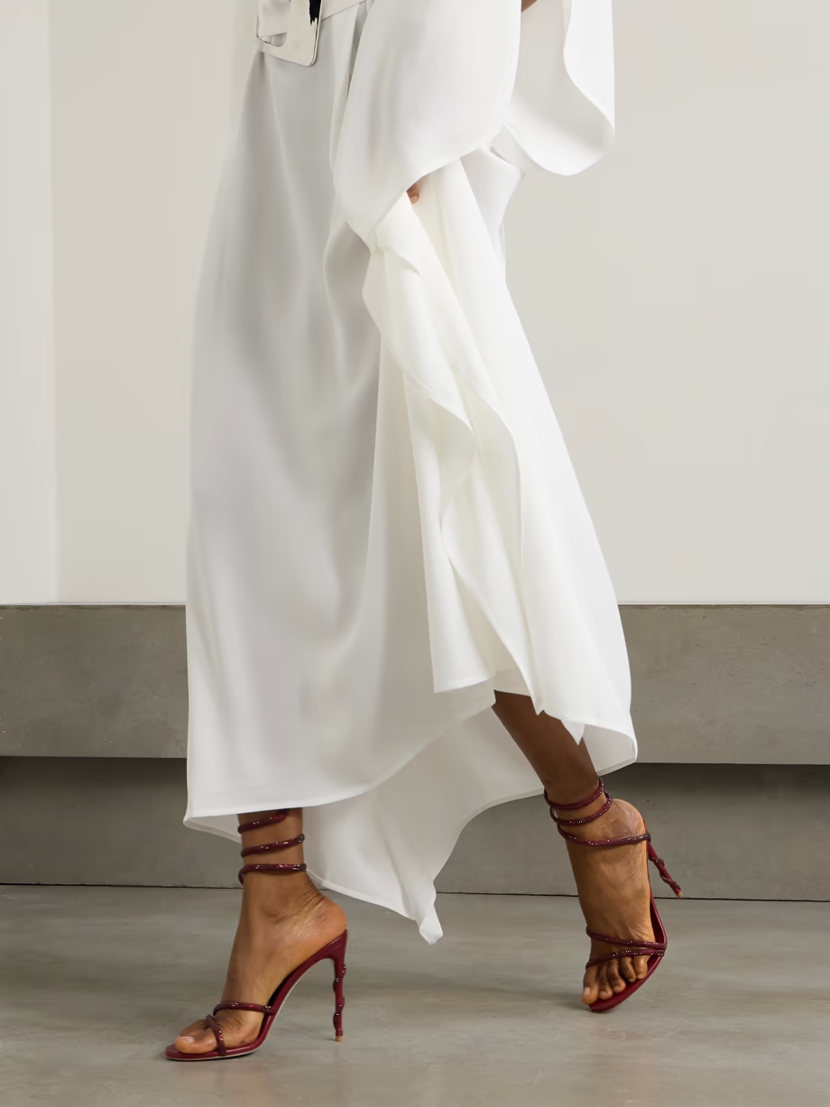 Margot crystal-embellished satin sandals Margot crystal-embellished satin sandals