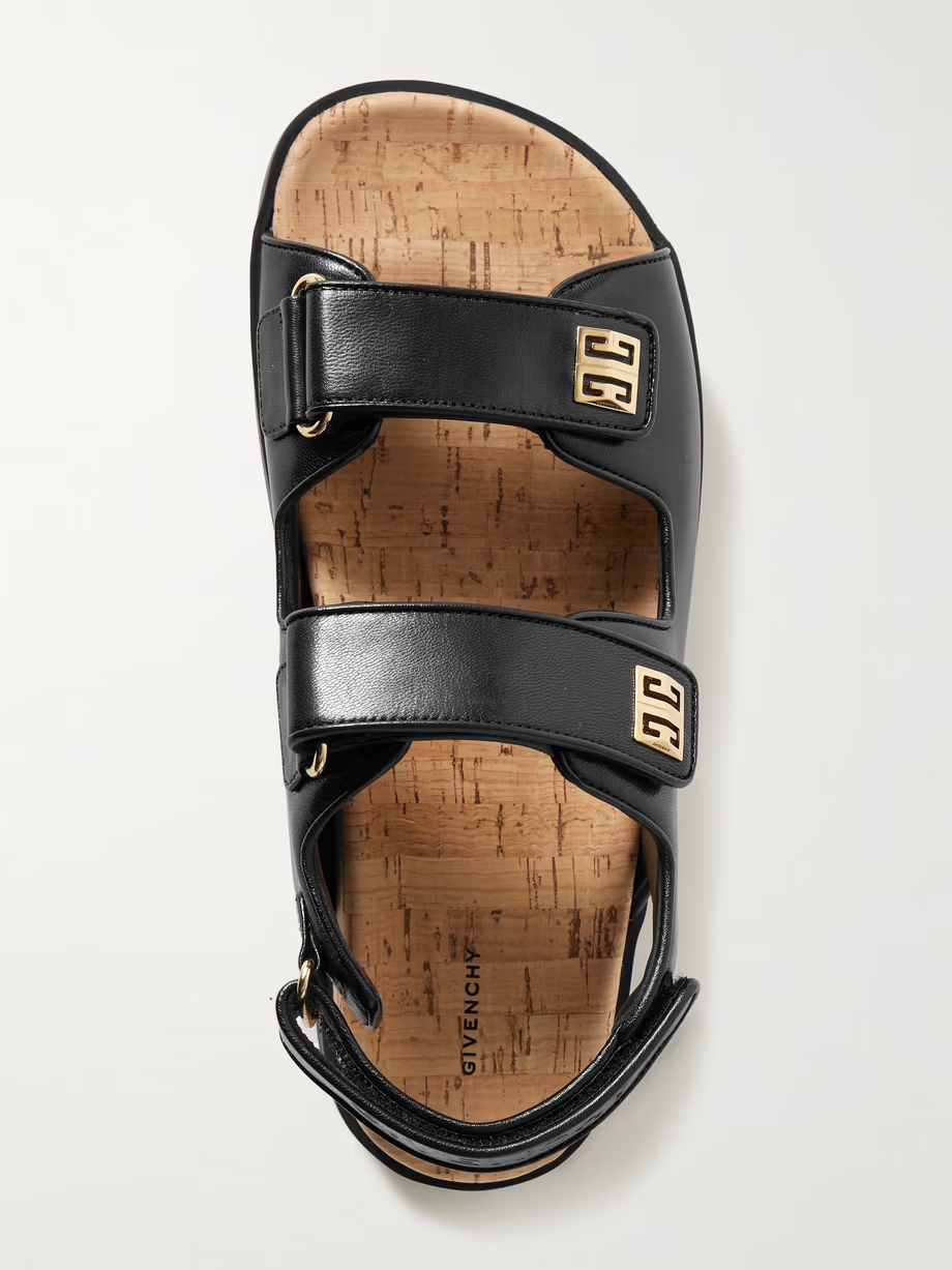 4G logo-embellished leather sandals 4G logo-embellished leather sandals