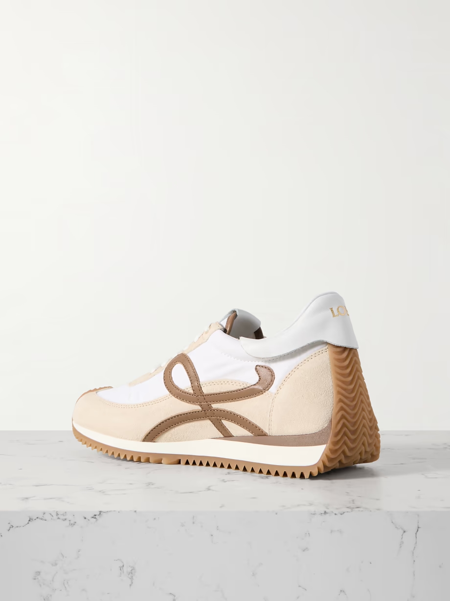 Flow Runner leather-trimmed shell and suede sneakers Flow Runner leather-trimmed shell and suede sneakers