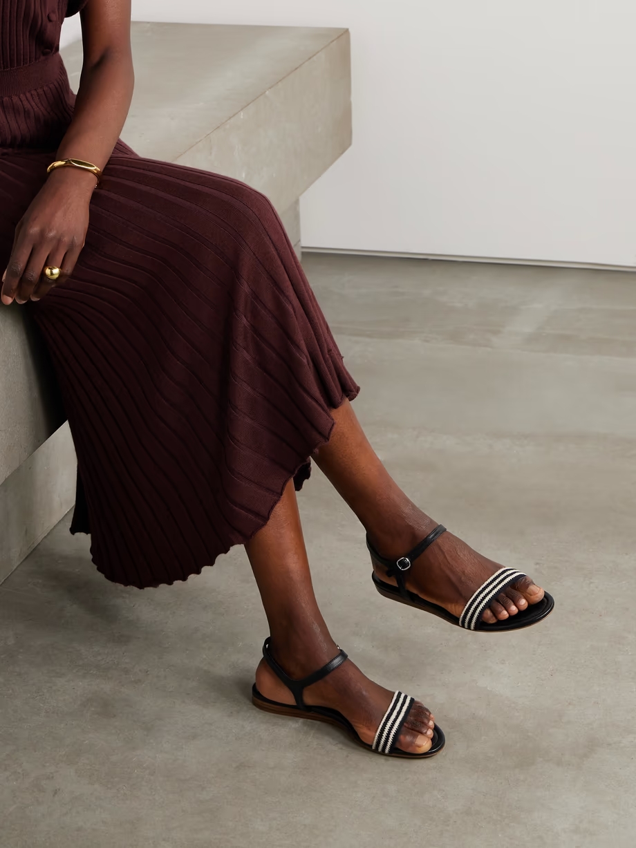 Alexi crocheted and leather sandals Alexi crocheted and leather sandals