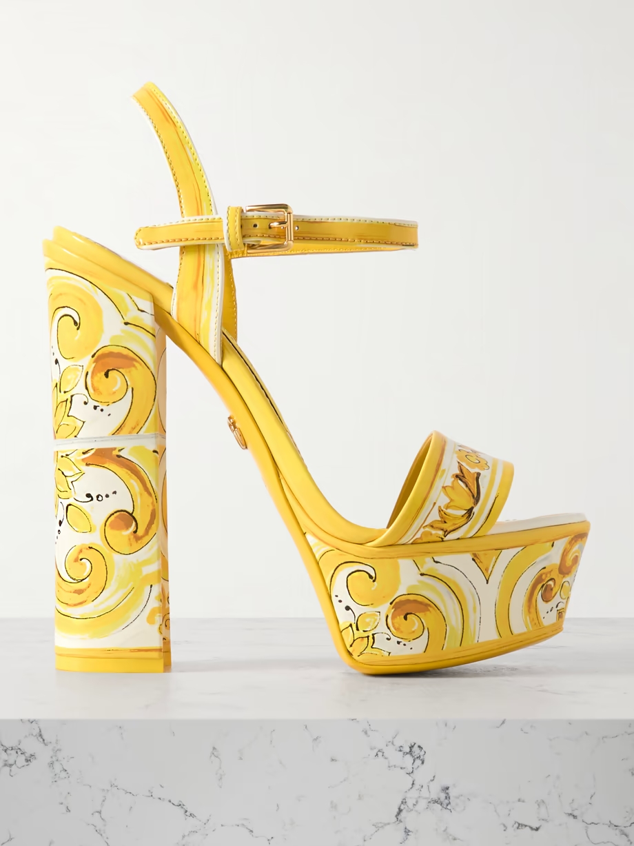 Keira printed leather platform sandals Keira printed leather platform sandals