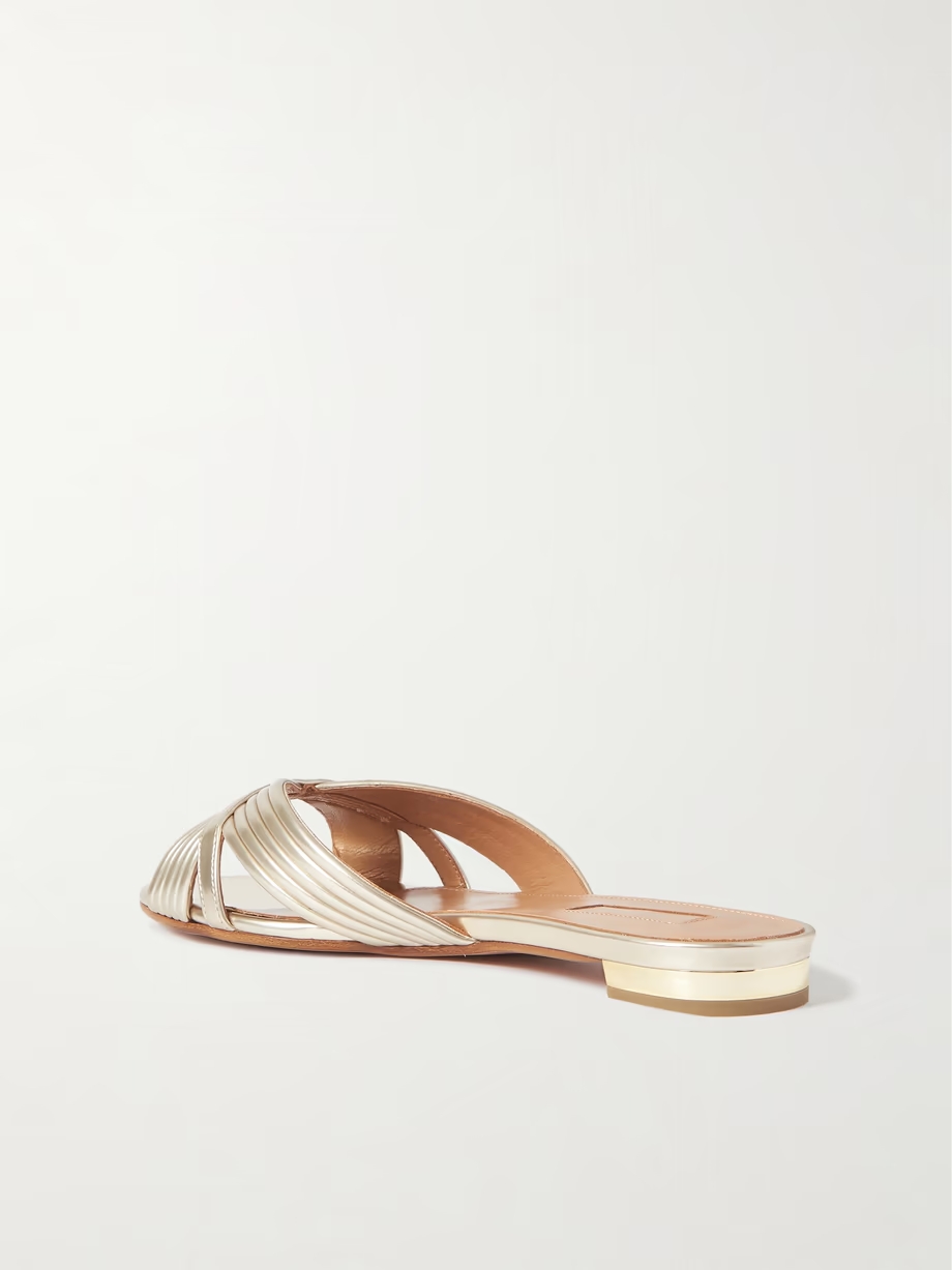 Sundance metallic vegan leather slides Sundance metallic vegan leather slides