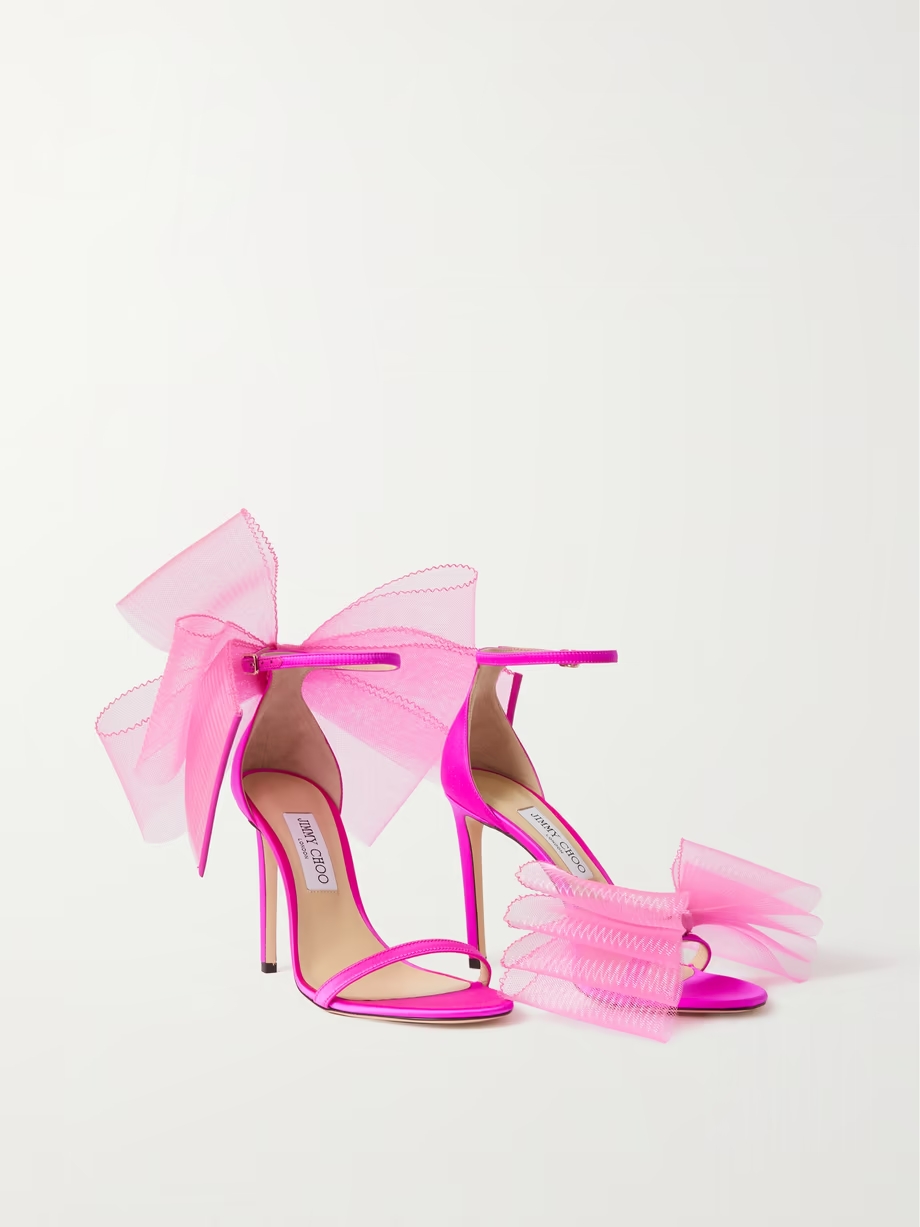 Aveline 100 bow-detailed satin sandals Aveline 100 bow-detailed satin sandals