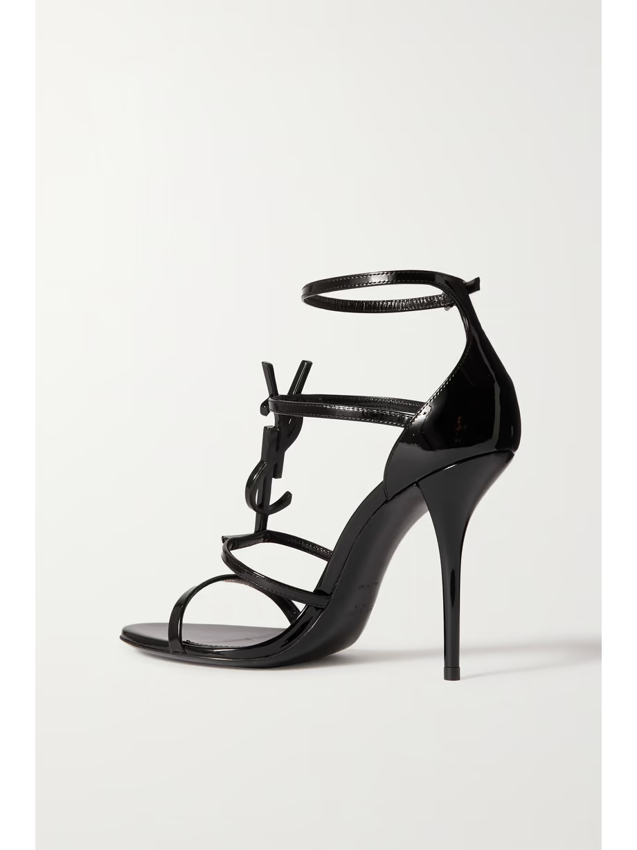 Cassandra logo-embellished patent-leather sandals Cassandra logo-embellished patent-leather sandals