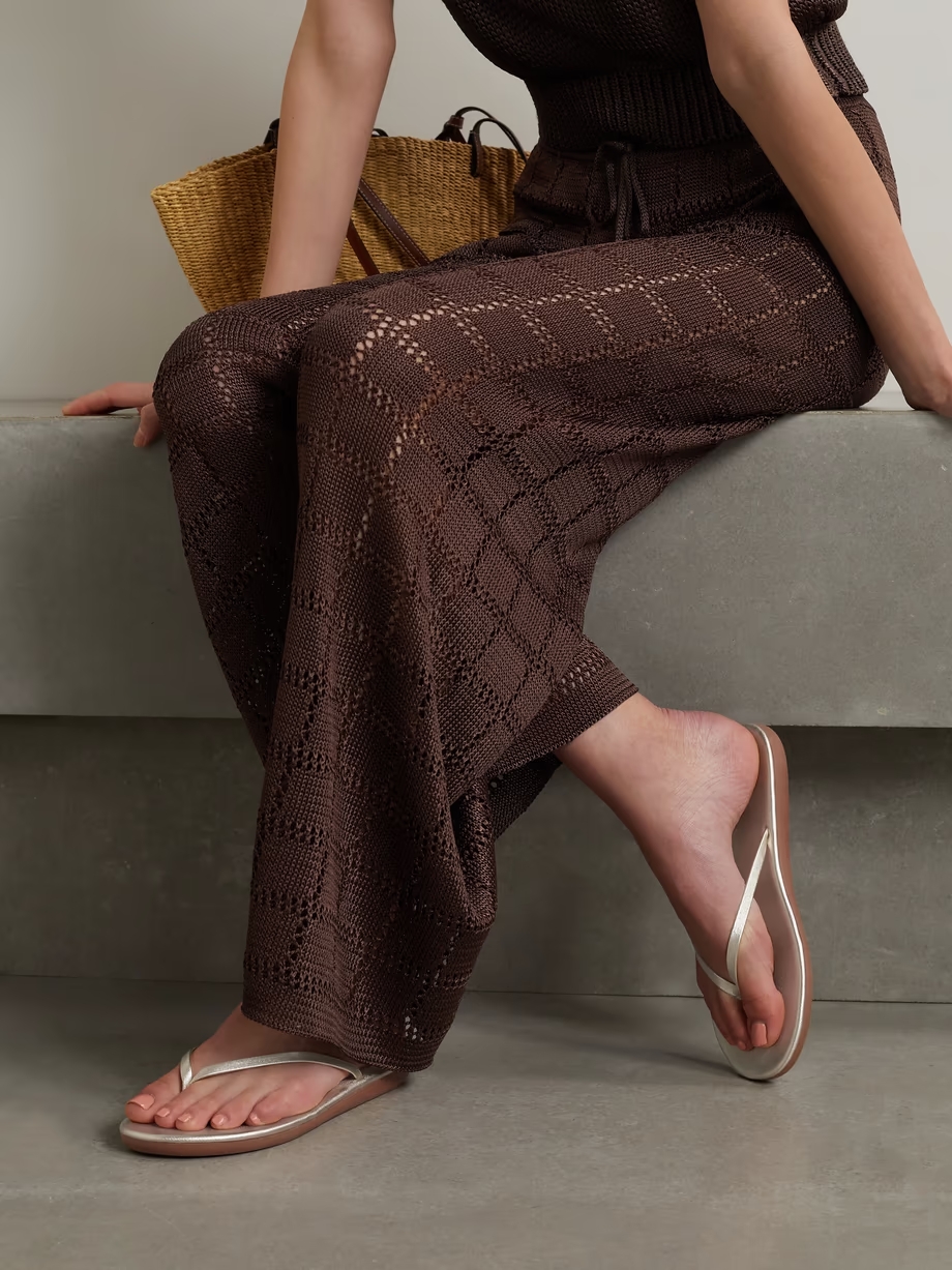 Saionara metallic leather flip flops Saionara metallic leather flip flops