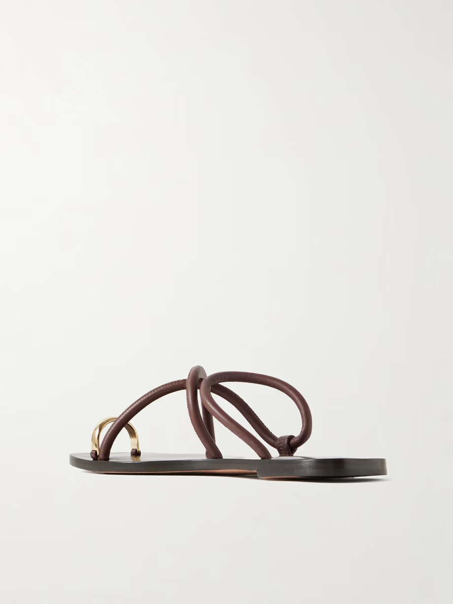 Laurie leather and gold-tone sandals Laurie leather and gold-tone sandals
