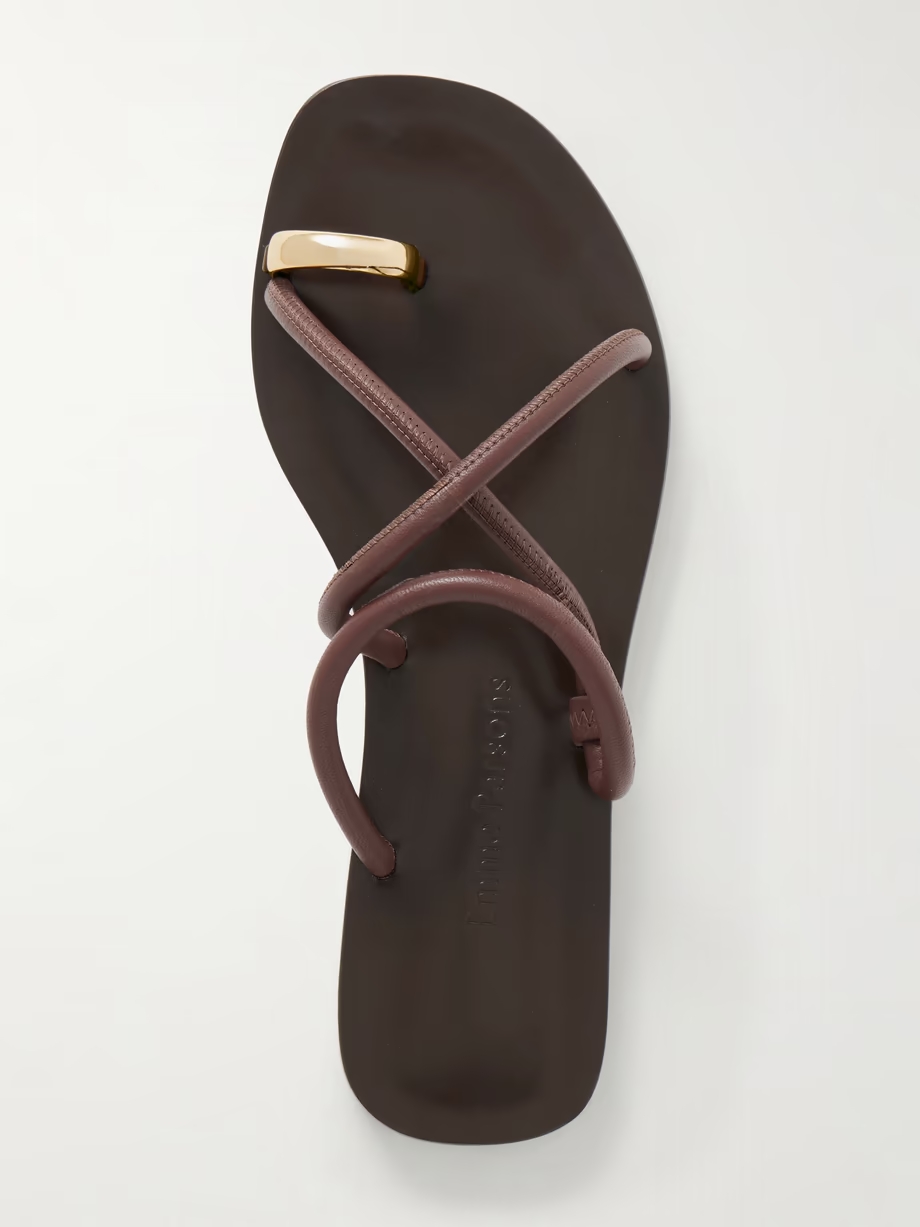 Laurie leather and gold-tone sandals Laurie leather and gold-tone sandals