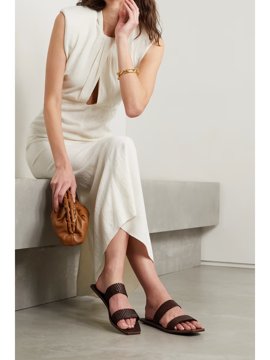 + NET SUSTAIN Clea woven leather slides + NET SUSTAIN Clea woven leather slides