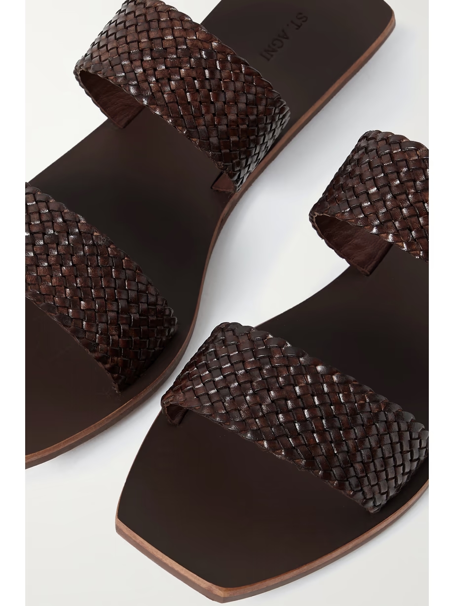 + NET SUSTAIN Clea woven leather slides + NET SUSTAIN Clea woven leather slides