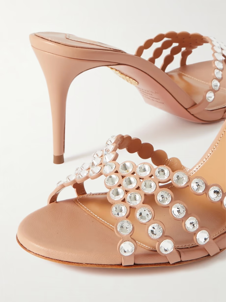 Tequila 75 crystal-embellished leather mules Tequila 75 crystal-embellished leather mules