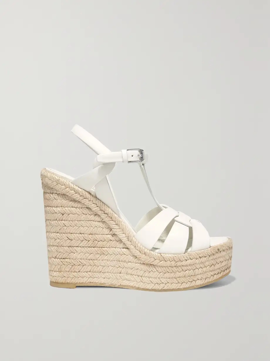 Tribute woven leather espadrille wedge sandals Tribute woven leather espadrille wedge sandals
