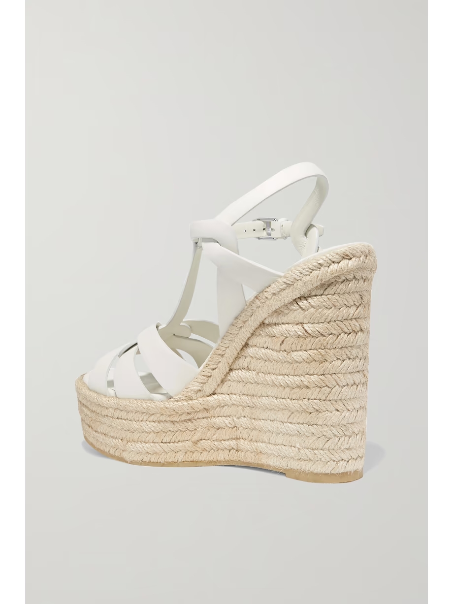 Tribute woven leather espadrille wedge sandals Tribute woven leather espadrille wedge sandals
